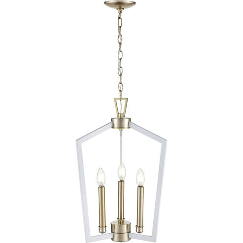 Lizabeth 3 Light 16 inch Matte White/Modern Gold Pendant Ceiling Light